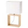 Lampe à Poser Rectangulaire Bois Abat-jour Blanc - Hauteur 41cm -Produits Menagers Boutique lampe a poser rectangulaire bois abat jour blanc hauteur 41cm