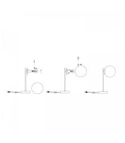 Lampe à Poser Rétro En Marbre Blanc, Laiton Et Verre -Produits Menagers Boutique lampe a poser retro en marbre blanc laiton et verre 2