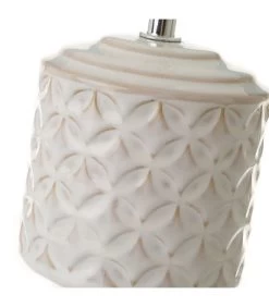 Lampe à Poser Ronde Céramique Blanche 15x15x28cm -Produits Menagers Boutique lampe a poser ronde ceramique blanche 15x15x28cm 2