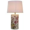 Lampe à Poser Ronde Céramique Fleurs 28x28x47cm -Produits Menagers Boutique lampe a poser ronde ceramique fleurs 15x15x30cm
