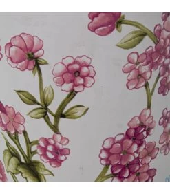 Lampe à Poser Ronde Céramique Fleurs 28x28x47cm -Produits Menagers Boutique lampe a poser ronde ceramique fleurs 15x15x30cm 2