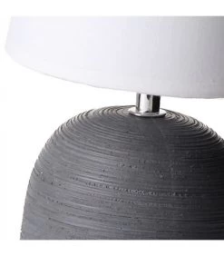 Lampe à Poser Ronde Céramique Gris Effet Naturel - 16x16x27.5cm -Produits Menagers Boutique lampe a poser ronde ceramique gris effet naturel 16x16x275cm 2