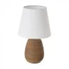 Lampe à Poser Ronde Céramique Marron Effet Naturel - 17x17x27.5cm -Produits Menagers Boutique lampe a poser ronde ceramique marron effet naturel 17x17x275cm