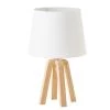 Lampe à Poser Trépied Bois Et Abat-jour Blanc - Hauteur 34.5cm -Produits Menagers Boutique lampe a poser trepied bois et abat jour blanc hauteur 345cm
