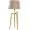 Lampe à Poser Trépied Bois Et Abat-jour Marron Beige - H66cm -Produits Menagers Boutique lampe a poser trepied bois et abat jour marron beige