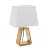 Lampe à Poser Triangle Bois Et Abat-jour Blanc - Hauteur 41cm -Produits Menagers Boutique lampe a poser triangle bois et abat jour blanc hauteur 41cm