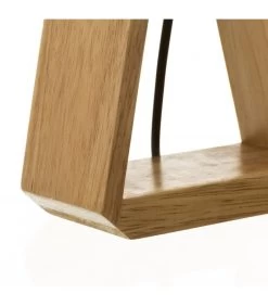 Lampe à Poser Triangle Bois Et Abat-jour Blanc - Hauteur 41cm -Produits Menagers Boutique lampe a poser triangle bois et abat jour blanc hauteur 41cm 2