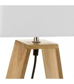 Lampe à Poser Triangle Bois Et Abat-jour Blanc - Hauteur 41cm -Produits Menagers Boutique lampe a poser triangle bois et abat jour blanc hauteur 41cm 3