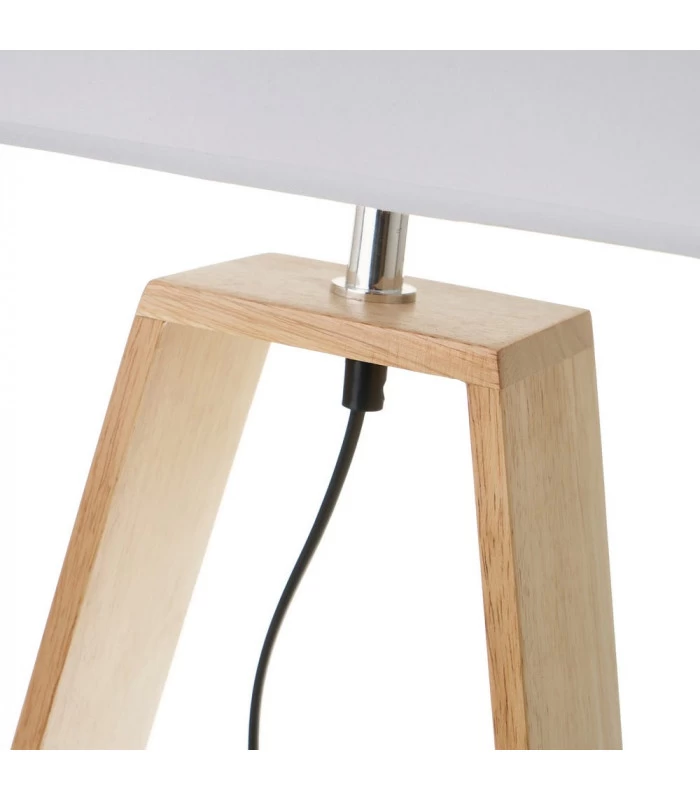 Lampe à Poser Triangle Bois Et Abat-jour Blanc - Hauteur 60cm 7 Lampe à Poser Triangle Bois Et Abat-jour Blanc - Hauteur 60cm – Image 5