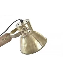 Lampe Bureau Style Industriel En Métal Doré Et Bois - 50x15x65cm -Produits Menagers Boutique lampe bureau style industriel en metal dore et bois 50x15x65cm 3