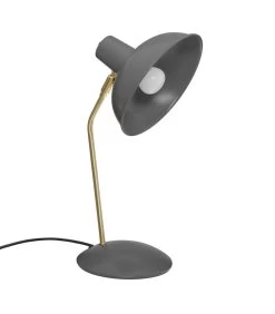ATMOSPHERA Lampe De Bureau Arc Métal Gris Et Doré 21x21x38cm