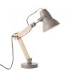 Lampe De Bureau Métal Gris Et Bois - Hauteur 43cm -Produits Menagers Boutique lampe de bureau metal gris et bois hauteur 43cm