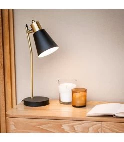Lampe De Bureau Métal Noir Et Doré 22x14x45cm -Produits Menagers Boutique lampe de bureau metal noir et dore 22x14x45cm 1