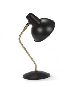 Lampe De Bureau Métal Noir Et Laiton Doré - 20x15x38cm -Produits Menagers Boutique lampe de bureau metal noir et laiton dore 20x15x38cm 1