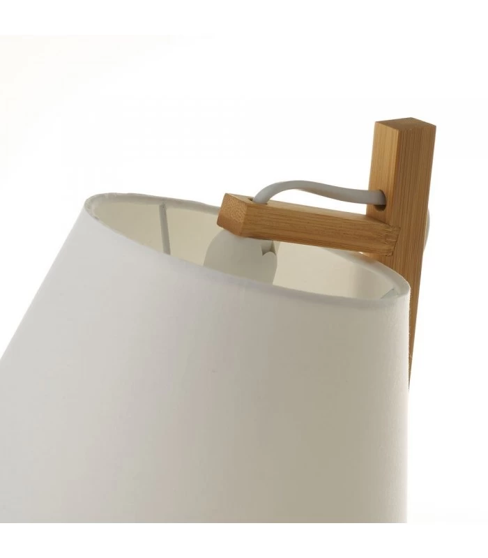 Lampe Design à Poser En Bambou Et Abat-jour En Tissu Blanc - H50cm 6 Lampe Design à Poser En Bambou Et Abat-jour En Tissu Blanc - H50cm – Image 4