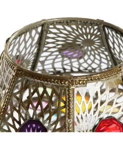 Lampe Style Oriental Métal Doré Et Acrylique Coloré 31x31x52cm -Produits Menagers Boutique lampe style oriental metal dore et acrylique colore 31x31x52cm 2