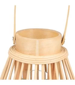 Lanterne En Bambou Et Verre 13x13x27cm -Produits Menagers Boutique lanterne en bambou et verre 13x13x27cm 2