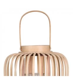 Lanterne En Bambou Et Verre - 24x24x29cm -Produits Menagers Boutique lanterne en bambou et verre 24x24x29cm 2