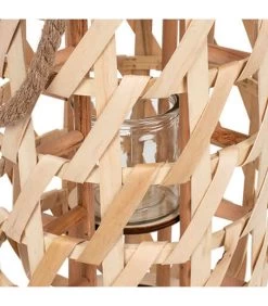 Lanterne En Bois Et Bougeoir En Verre -Produits Menagers Boutique lanterne en bois et bougeoir en verre 2