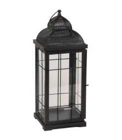 Lanterne En Métal Noir 15x15x40cm