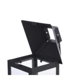 Lanterne En Métal Noir Pour Bougie Chauffe-plat -Produits Menagers Boutique lanterne en metal noir pour bougie chauffe plat 2