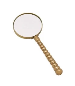 Loupe En Laiton Doré Manche Strié