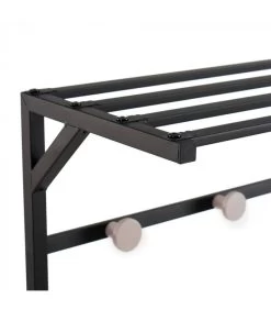 Meuble D'entrée Banc + Portemanteau Bois Et Métal Noir -Produits Menagers Boutique meuble d entree banc portemanteau bois et metal 3