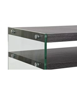 Meuble De Télévision En Bois Marron Foncé Et Verre Trempé - 150x40x55cm -Produits Menagers Boutique meuble de television en bois marron fonce et verre trempe 150x40x55cm 4