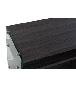 Meuble De Télévision En Bois Marron Foncé Et Verre Trempé - 150x40x55cm -Produits Menagers Boutique meuble de television en bois marron fonce et verre trempe 150x40x55cm 5
