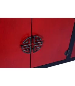 Meuble De Télévision En Bois Noir Et Rouge Chinoiserie -Produits Menagers Boutique meuble de television en bois noir et rouge chinoiserie 4