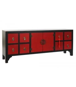 Meuble De Télévision En Bois Noir Et Rouge Chinoiserie -Produits Menagers Boutique meuble de television en bois noir et rouge chinoiserie 6