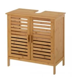 Meuble Salle De Bain Sous Lavabo / Vasque En Bambou 2 Portes