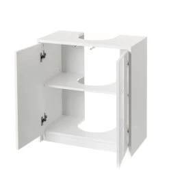 Meuble Salle De Bain Sous Lavabo / Vasque En Bois Blanc 2 Portes