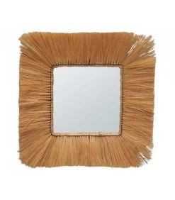 Miroir Carré Style Exotique Fibres Naturelles - 55x55cm
