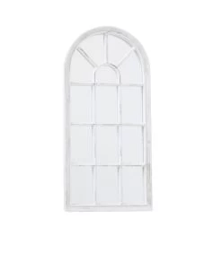 Miroir Classique Fenêtre Arche En Plastique Blanc 70x35x3cm