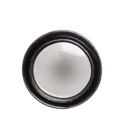 Miroir Convexe Mural Rond Patiné Argent - Diamètre 19cm