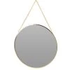 Miroir Doré Rond Suspendu Avec Chaînette - Diamètre 20cm