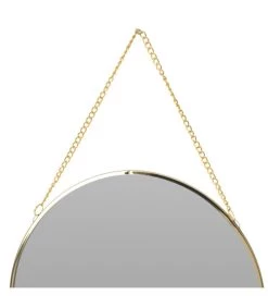 Miroir Doré Rond Suspendu Avec Chaînette - Diamètre 20cm -Produits Menagers Boutique miroir dore rond suspendu avec chainette diametre 20cm 2
