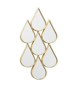 Miroir Gouttes En Métal Doré 46x98x2.5cm