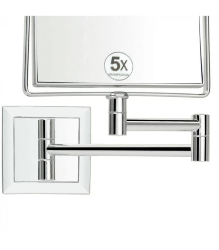 Miroir Grossissant Double Face Carrée (x5) Sur Bras Extensible 4 Miroir Grossissant Double Face Carrée (x5) Sur Bras Extensible – Image 2