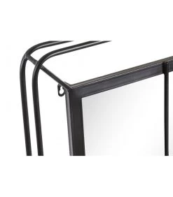 Miroir Mural Fenêtre Métal Noir - Hauteur 120cm -Produits Menagers Boutique miroir mural fenetre metal noir hauteur 120cm 2