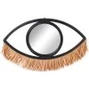 Miroir Mural Oeil En Rotin Noir Et Raphia 40x31cm -Produits Menagers Boutique miroir mural oeil en rotin noir et raphia 40x31cm