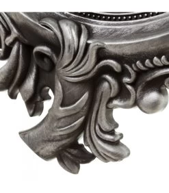 Miroir Mural Ovale Avec Moulures En Polypropylène Noir Argenté -Produits Menagers Boutique miroir mural ovale avec moulures en polypropylene noir argente 2