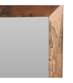 Miroir Rectangulaire En Bois Teck Recyclé Rustique 50x70x2.5cm -Produits Menagers Boutique miroir rectangulaire en bois teck recycle rustique 50x70x25cm 2