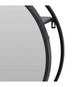 Miroir Rond En Métal Noir Avec étagère -Produits Menagers Boutique miroir rond en metal noir avec etagere 2