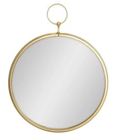 Miroir Rond Métal Doré - Diamètre 32cm