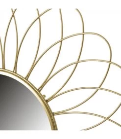 Miroir Rond Soleil Métal Doré - Diamètre 49cm -Produits Menagers Boutique miroir rond soleil metal dore diametre 49cm 1