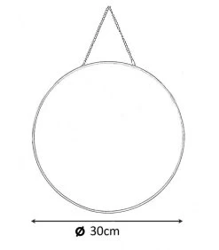 Miroir Suspendu Avec Chaînette Rond En Métal Doré - Diamètre 30cm -Produits Menagers Boutique miroir suspendu avec chainette rond en metal dore diametre 30cm 2
