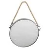 Miroir Suspendu Métal Noir Rond Lanière Corde - Diamètre 31cm -Produits Menagers Boutique miroir suspendu metal noir rond laniere corde diametre 31cm