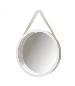 Miroir Suspendu Rond Blanc En Polypropylène - Diamètre 40cm
